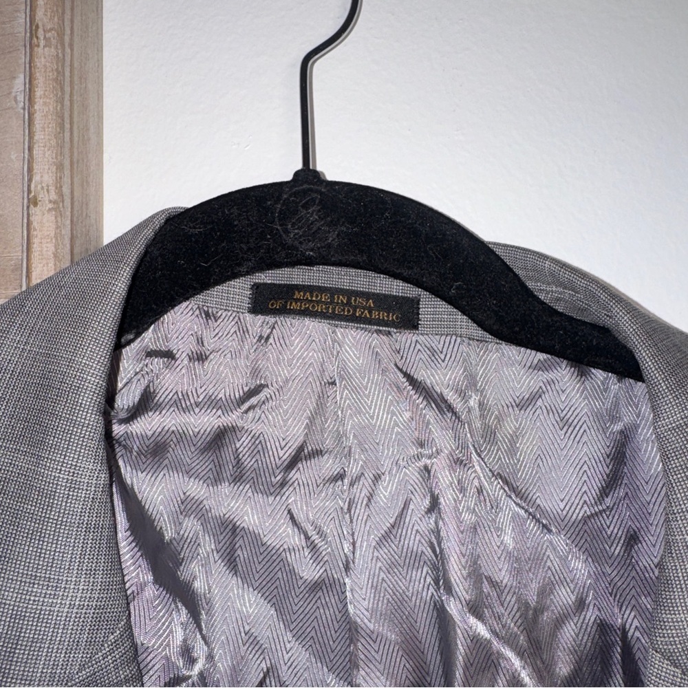 🧥 Jos. A. Bank Reserve 100% Wool Gray Plaid Blazer | Size 50R - Picture 4 of 5